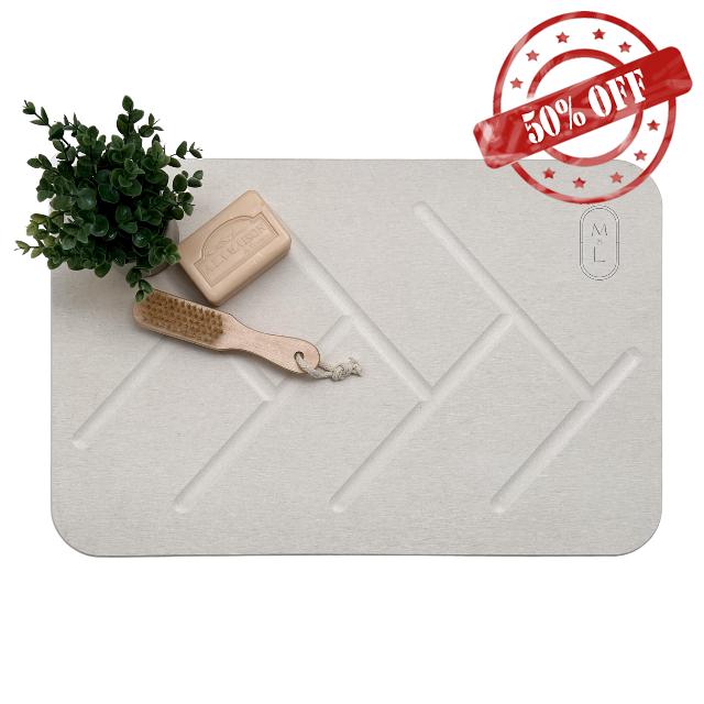 LUIYO Stone Bath Mats for Bathroom- (Coastal Sand)