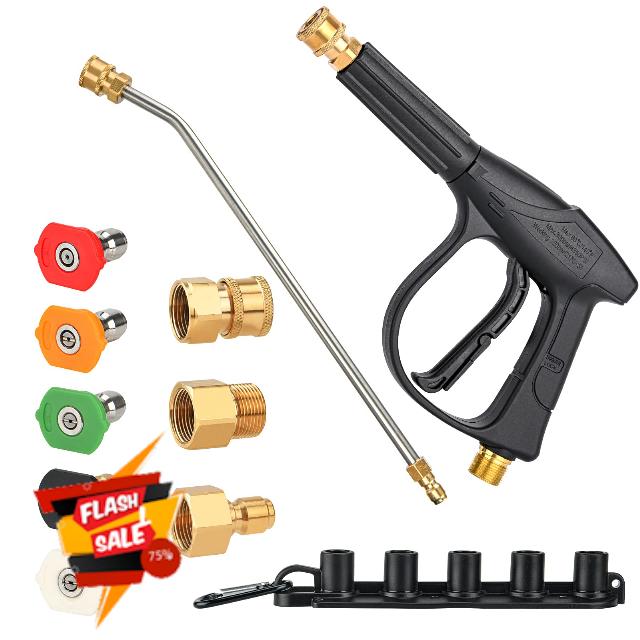 Winpull Pressure Washer Gun 4350 PSI with 15 Inch Replacement Extension Wand