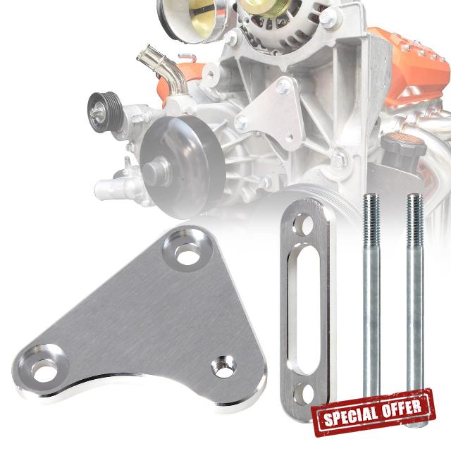 YESHMA LS Truck Idler Pulley Relocation Bracket KIT Compatible with LS1 Intake Manifold Swap LQ4 LQ9 LSX 4.8L 5.3L 6.0L