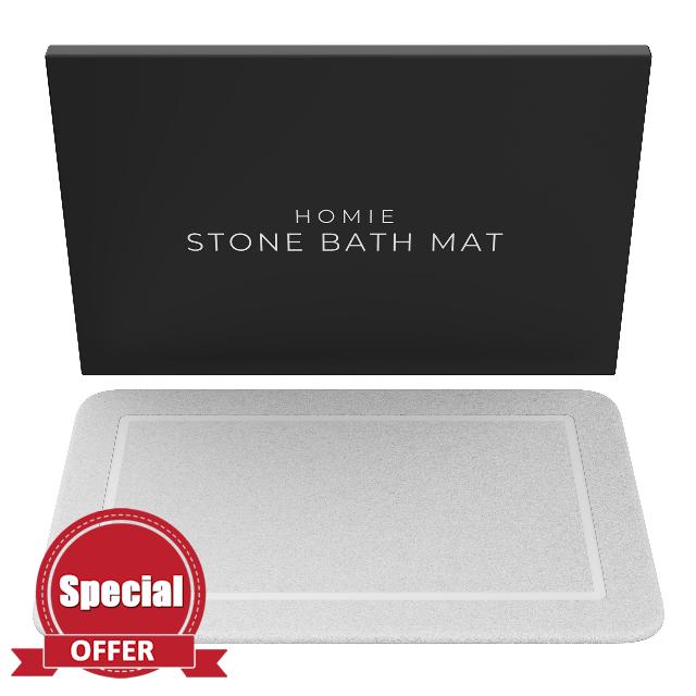 Homie - Stone Bath Mat for Bathroom - Diatomaceous Earth Bath Mats| Dry Stone Bath Mat Stone Shower Mat| Bath Stone Mat Kitchen| Diatomite Bath Mat Small Bath Mat| Quick Drying Mat|