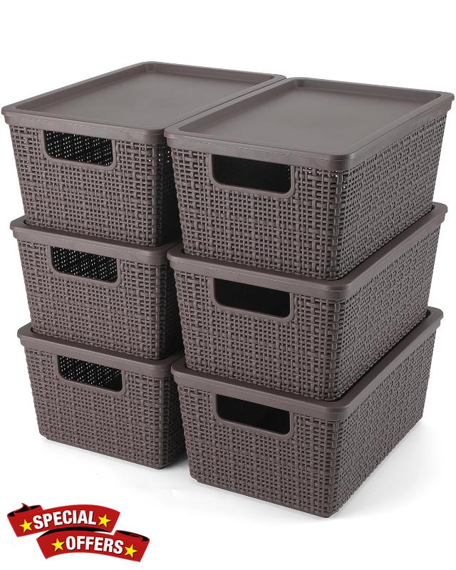Plastic Storage Baskets Kitchen Organizers and Storage Containers Organizer Bins Small Baskets for Shelves Drawers Desktop Closet Playroom Classroom Office