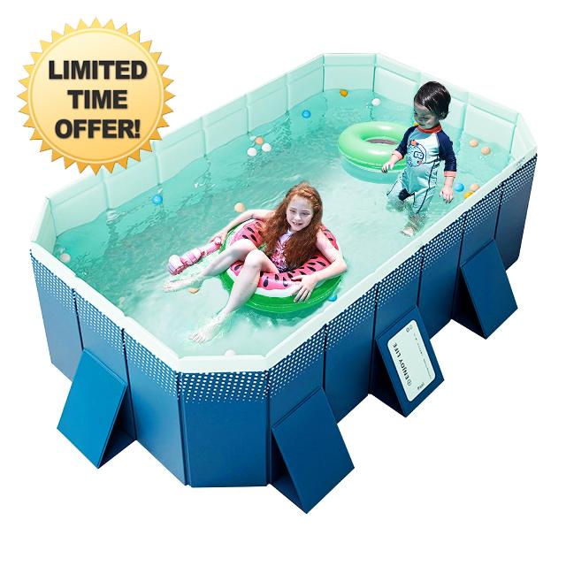 Foldable Non-Inflatable Kids' and Adults' Outdoor Swimming Pool - Hard Plastic Shell