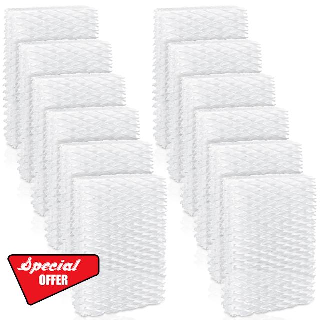 Timgle Humidifier Filter Replacement Compatible with Relion WF813 RCM-832 ProCare PCWF-813 PCCM-840 EQWF-813 Factory Replacement Cool Mist Humidifiers Wick Filters(12 Pcs)