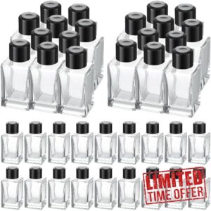 Umigy 50 Set Glass Diffuser Bottles Reed Diffuser Bottle Empty Reed diffuser Jars Clear Glass Fragrance Bottle with Black Caps 50ml 1.7 Oz&nbsp;Essential Oil Diffuser Bottle for DIY Fragrance (Rectangle)