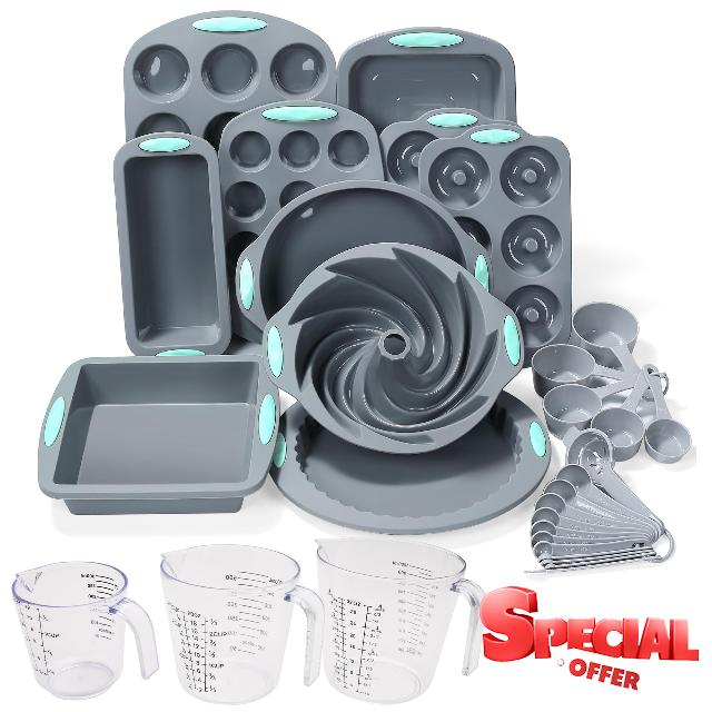 To encounter 30 in 1 Silicone Baking Set - 10 Silicone Baking Cake Pan