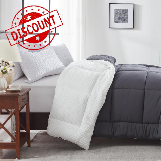 songlibin Queen Comforter Duvet Insert - Super Soft Minky Dot Quilted White Comforters Queen Size