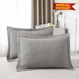 ANGIYUIN 100% Cotton Pillow Shams Standard Size