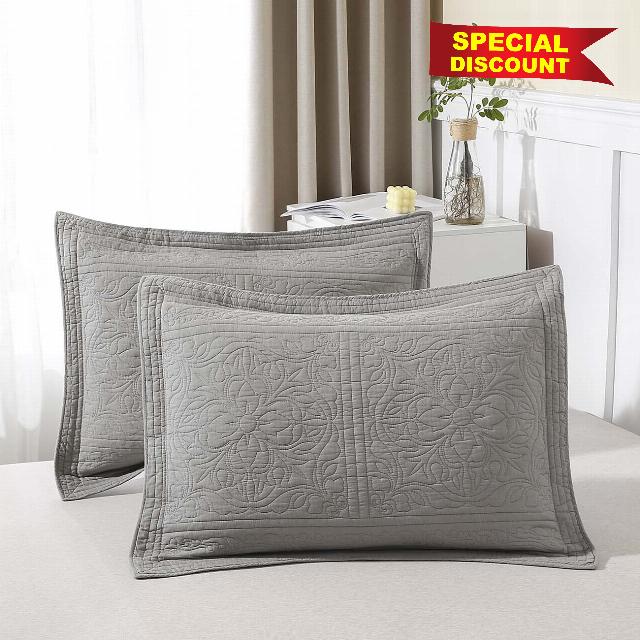 ANGIYUIN 100% Cotton Pillow Shams Standard Size