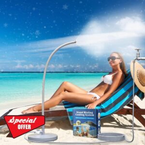 Upgrade Misters for Outside Patio（Water Hose：32.8FT）Standing Misting Cooling System