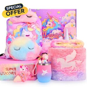 Healemo Unicorns Gift for Girl - Birthday Gift Box for 3 4 5 6 7 8 9 10 11 12 Year Old Toddler Teen Girl