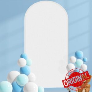 6Ft Arch Backdrop Cover- Spandex Fitted Round Top Wedding Arch Cover- 2-Sided Arch Stand Cover Backdrop Fabric for Wedding Birthday Banquet Decoration (Frame Not Included)