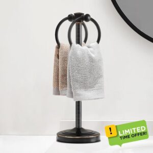 Hoimpro Stainless Steel Standing Double Towel Rack Bracket