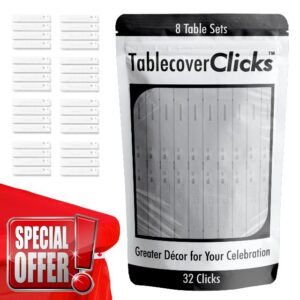 Table Cover Clicks: 32 Pack of Reusable Tablecloth/Table-Cover Clips &ndash; Great for Disposable Plastic Table Covers &ndash; Celebration/Party Table D&eacute;cor