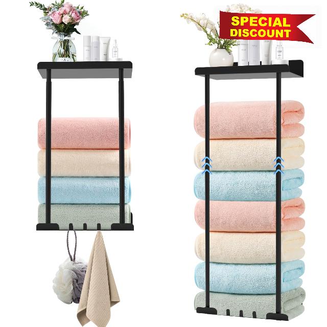 Filta Towel Rack with Shelf for Bathroom Wall Mounted