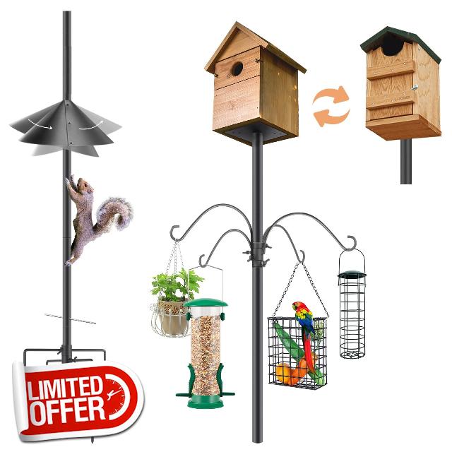 SLIIMU 80 Inch Bird House Pole for Outdoor