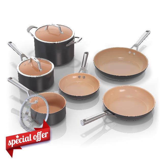 Ninja CW99009 Extended Life Premium Ceramic Cookware Set