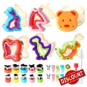 Junejour 28 Piece Uncrustable Sandwich Cutter and Sealer for Kids