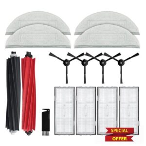SONGRUI Replacement Spare Accessories Refill Parts Kit Compatible with Roborock S8 and S8 Plus Robotic Vacuum Cleaners: 1 Dual Roller 4 Spin Brush 4 Hepa Filters 4 Mop Rag Cloth Pads