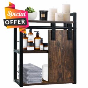 CTOHN 3-Tier Bathroom Wall Shelves with Sliding Barn Door
