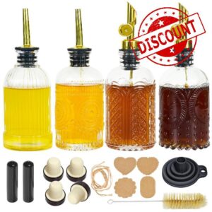 Coffee Syrup Dispenser Bottles Set 4 Pcs
