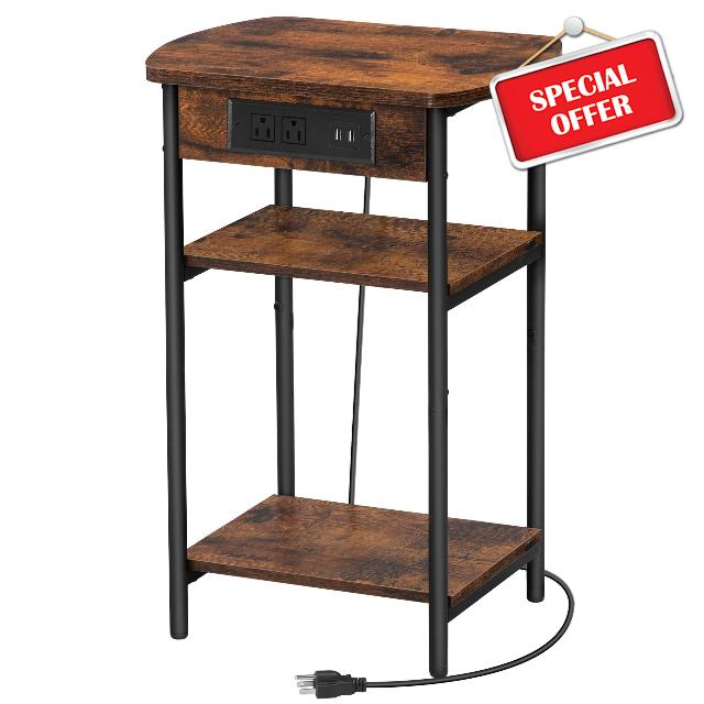 Hzuaneri End Table with Charging Station