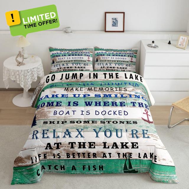 Full Lake Rules Bedding Set