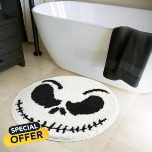 Jack Skellington Halloween Round Bathroom Rugs Mat 2ft