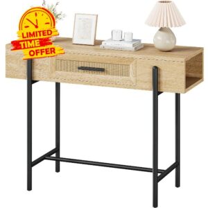 IDEALHOUSE Rattan Console Table