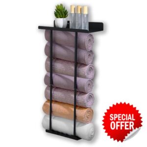Klapber Metal Towel Rack Wall Mounted Towel Holder for Bathroom Wall