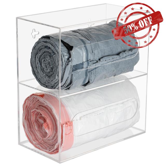Nelspen Trash Bag Dispenser Roll Holder Wall Mount and Under Sink