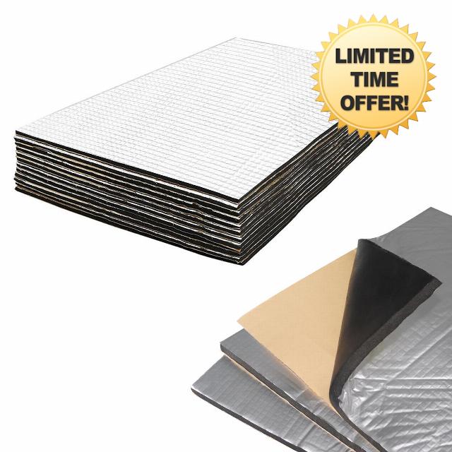 Car Heat Sound Deadening Insulation Mat (12PCS-12.92sqft