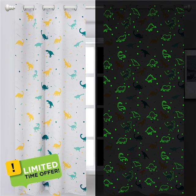 Muwago Dinosaur Patterned Curtain Fabric