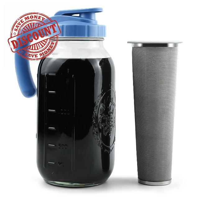 LIVEBAY Cold Brew Mason Jar Iced Coffee Maker