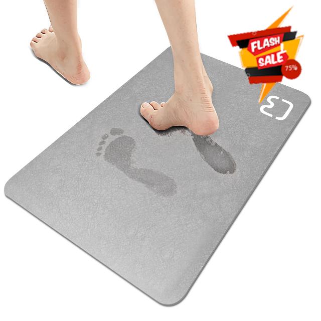 Esycooying Simple-Thin Diatomaceous Bath Mat Bathtub mat