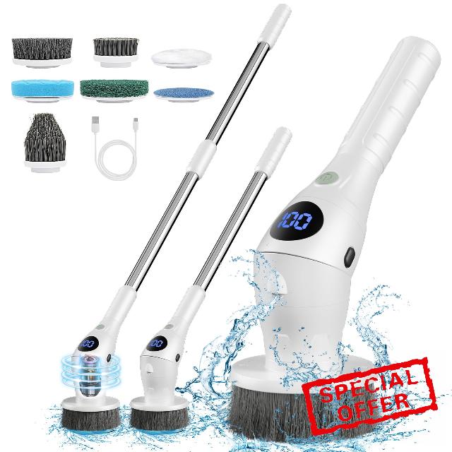Electric Spin Scrubber - Cleaning Brush with Led Lighting