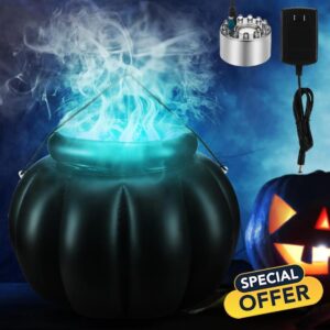 Jenaai Large Inflatable Halloween Cauldron Drink Cooler 22 Inch Halloween Party Beverage Holder Mini Mist Maker