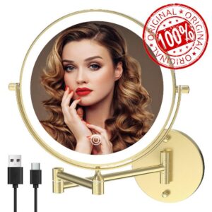 MIROAMZ Wall Mounted Lighted Makeup Mirror Nickel