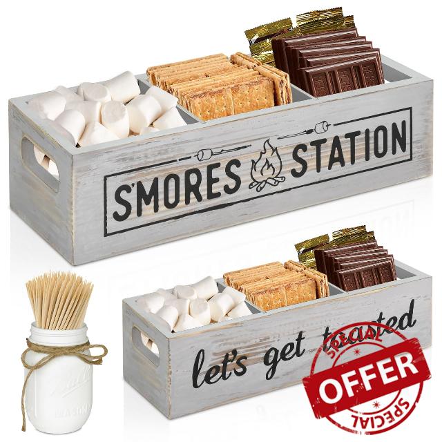 S'Mores Station With Mason Jar