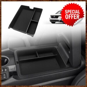 Muslogy for Pilot 2023 Center Console Organizer Armrest Storage Box Divider Insert Tray Interior Accessories Glove Pallet Compatible with Honda Pilot 2023 Sport EX-L TrailSport Touring Elite (Black)