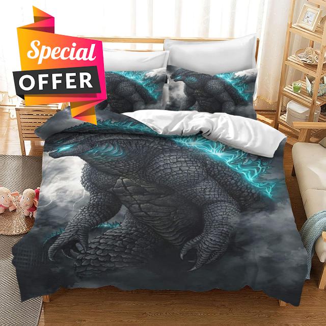 cikuvlu Monster Comforter Cover Set Cartoon Movie 3 Piece Full Size Bedding Set for Teens Boys Girs Adults Gift for Bedroom Room Decor 1 Quilt Cover 2 Pillow Cases 86"×70"