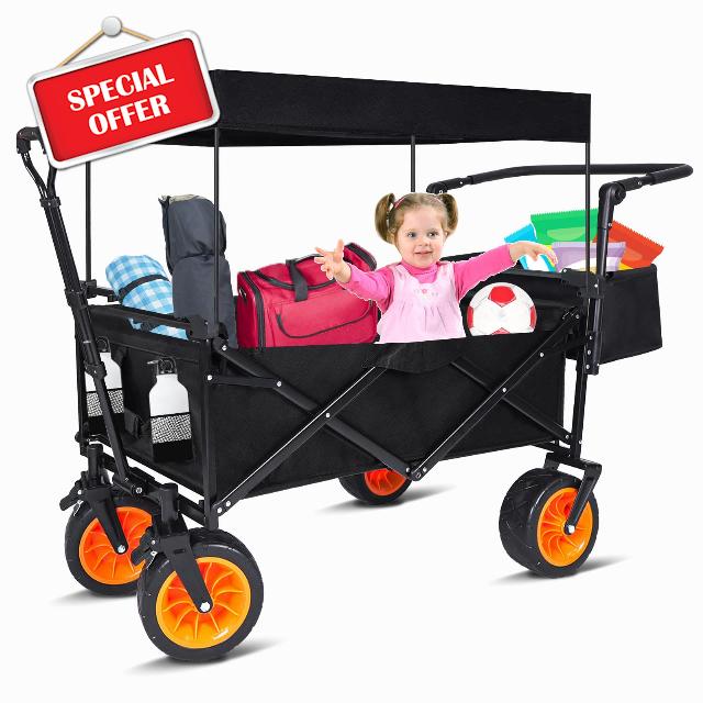 Swity Home Kids Wagon Stroller Wagons with Canopy