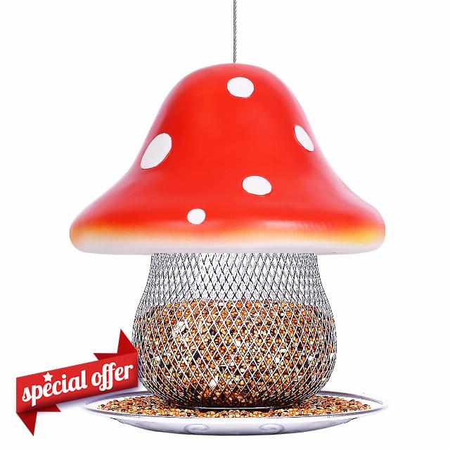 Red Mushroom Bird Feeder