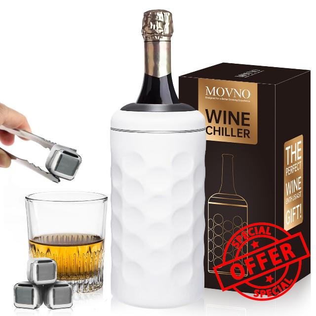 Wine Chiller Bucket with Stainless Steel Ice Cubes