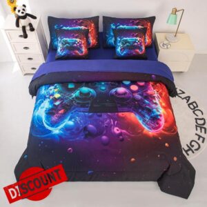 Gaming Comforter Sets for Boys Full Size Comforter Sets 7pieces Girls Boys Bedding Full Size Bed Sheet Set with Comforter Gamer Comforter Set for All Season
