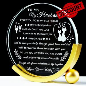 YWHL Gifts for Husband from Wife Birthday Gifts for Him Husband to My Husband Crystal keepsake Anniversary Valentines Present Romantic I Love You Husband Gifts on Christmas Wedding Fathers Day