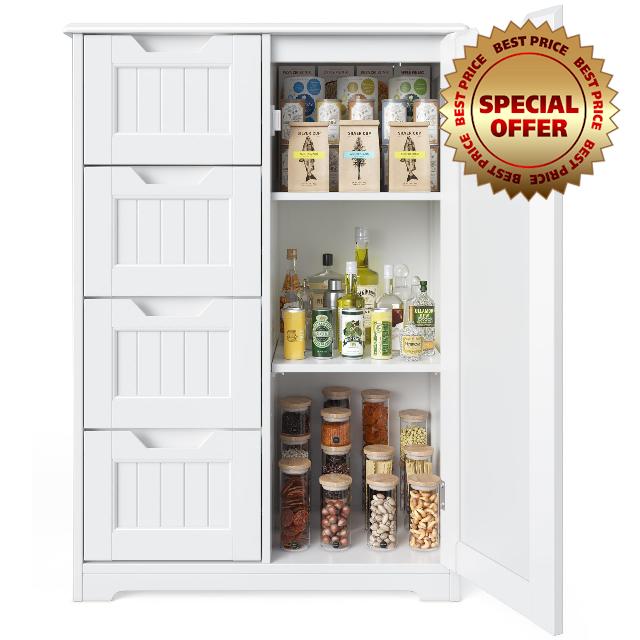 Gizoon 33" Small Kitchen Pantry Storage Cabinet with Door and Shelves