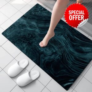 JIA JIE XUN Bath Mat Rug Bathroom Rugs Non Slip Absorbent Thin Bath Mats for Bathroom Washable Rubber Home Floor Mats Fit Under Door in Front of Bathtub