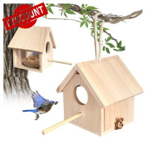 2PC Bird Houses for Outside with Pole Clearance