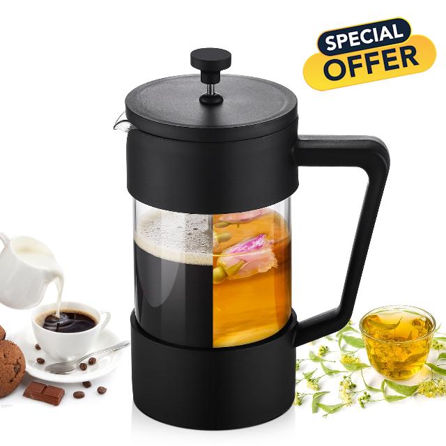 French Press Coffee Maker - 33oz/1000ml Cold Brew Heat Resistant Thickened Glass Coffee Press