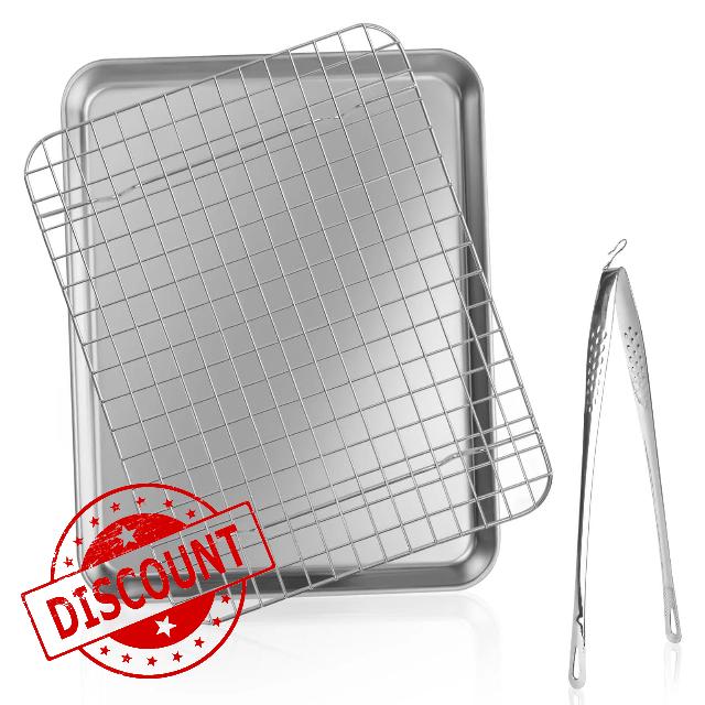 Kitchen Quarter Sheet Pan baking sheet with rack cookie sheet bread pan baking sheets for oven cooling racks for cooking and baking